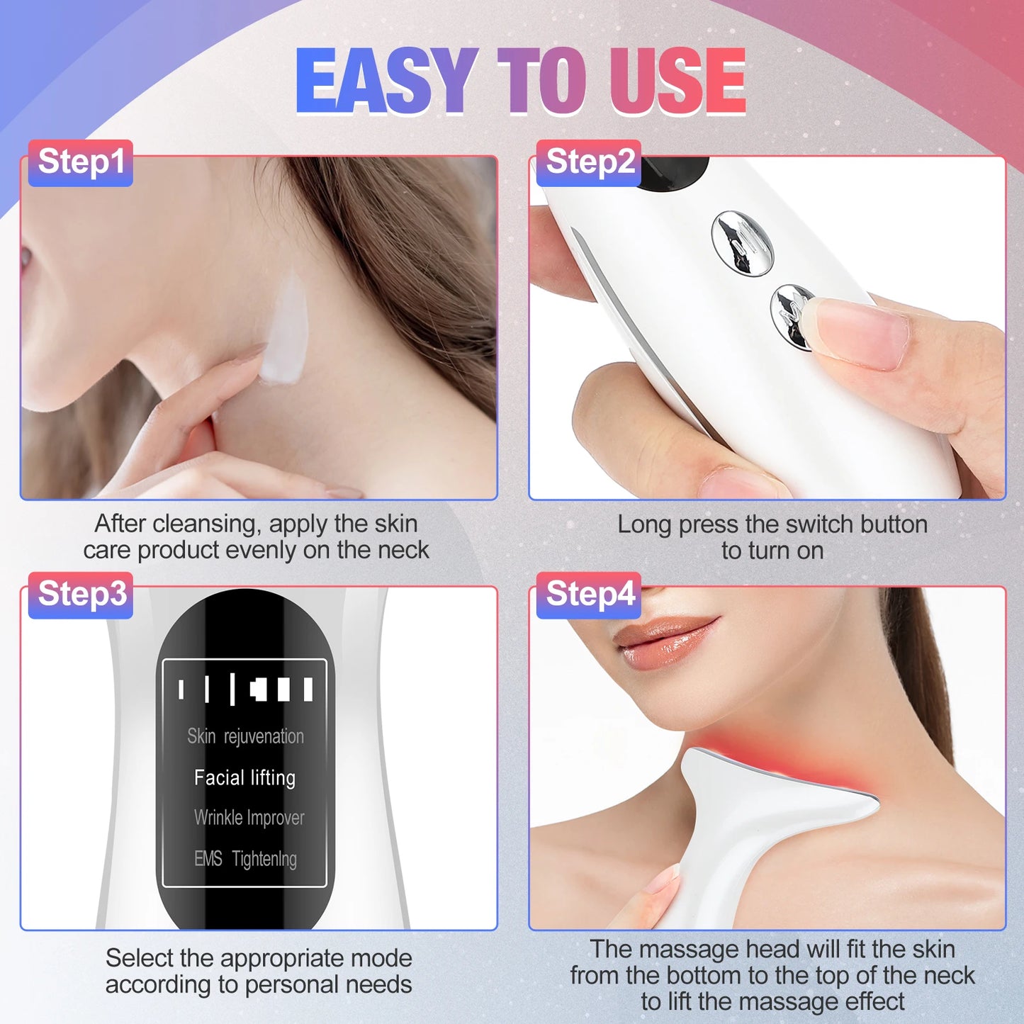 Appareil facial EMS professionnel avec thérapie LED